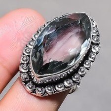 Faceted Alexandrite Quartz Marquise Shape Ethnic Adjustable Jewelry Ring SR 1318