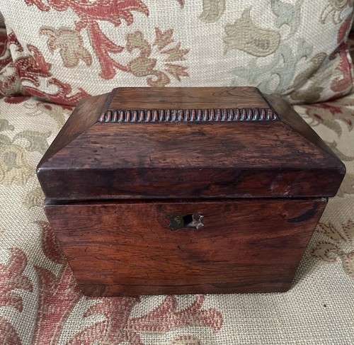 Antique wooden tea caddy - antique,