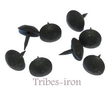 Lot 20 Hand Forged 1" Black Round Head Nails Wrought Iron Rustic Door Decor Stud