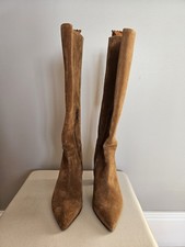 Fairfax & Favor Tan Heeled Suede Leather Soho  Boots EU 37 UK 4