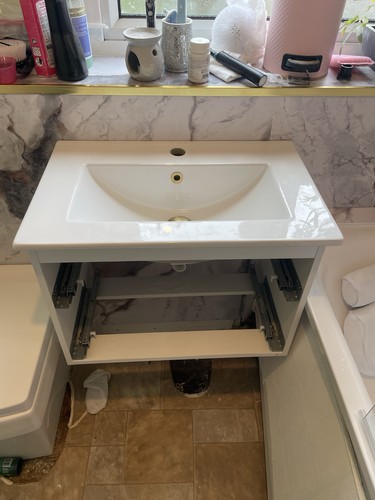 White wall mounted bathroom - mounted,