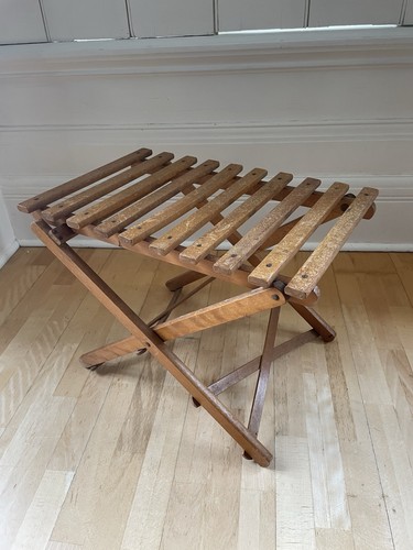 Vintage wooden folding luggage - wooden,