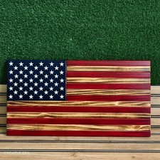New Solid 36" Wooden American Patriotic American Handcrafted Flag For Gift