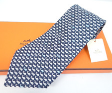 HERMES Tie Cravate Whale Print