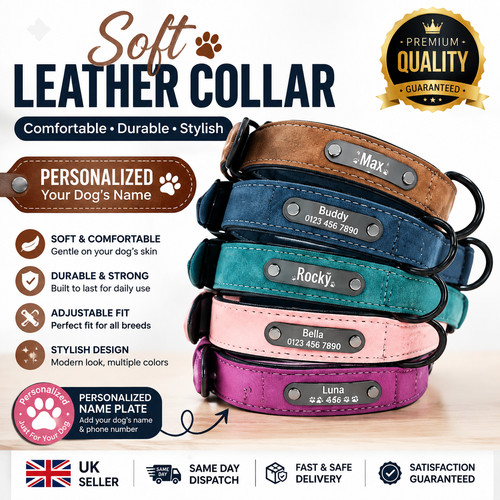 Soft leather collar - soft,