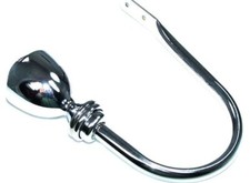 Large Polished Chrome Trophy Metal Curtain Tiebacks / Holdbacks Brand New.