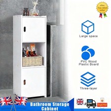 Waterproof Bathroom Tall Cabinet Free Standing Floor Storage Unit Cupboard NEW🔥