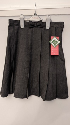 Grey pleated bow - grey, school