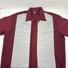 Be Retro Men's Maroon And Grey Bowling Style Shirt Size 2X