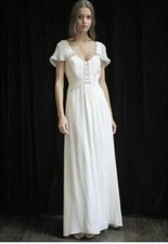 Temperley Amador Ivory Dress Embellished Silk Gown Wedding Bridal Maxi 8 36