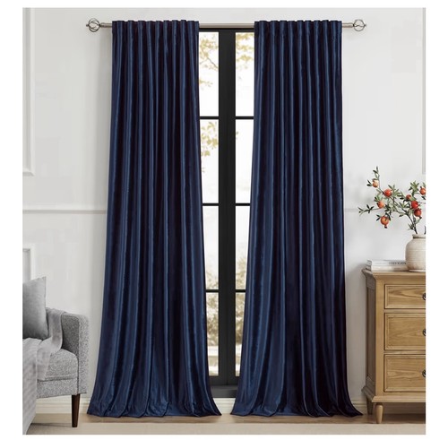 Luxury velvet panels navy - velvet,