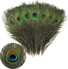 JEOPKO 15Pcs Peacock Feathers