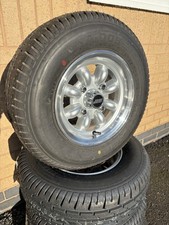 5X10 JBW MINILIGHT 4X101.6 SILVER MACHINE LIP & TYRES SET OF 4 CLASSIC MINI