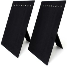 Black Velvet Jewellery Necklace Stand Chain Display Hanger Board Holder Organise