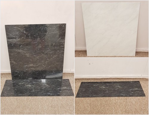Black white marble effect - black,
