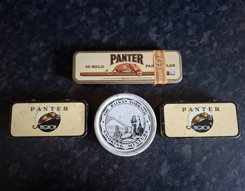 Vintage smoking tin box - tin,