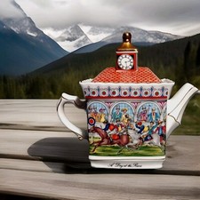 Sadler Teapot A Day At The Races Championship Made In England Vintage Tallyho!