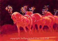 Liberty Horses, Circus, Christmas cards pack of 10 by Malcolm Coward C397x