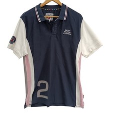 Quba Sails X Series Polo Top Size Medium Blue/White Men's Nautical Preloved