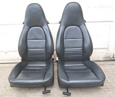 PORSCHE BOXSTER (986) 911 (996) - BLACK LEATHER HEATED FRONT SEATS & CREST