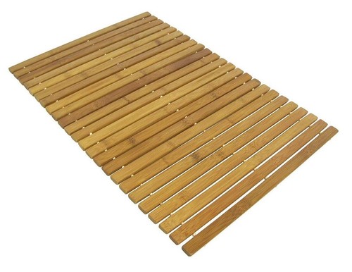 Bamboo wood bath mat foldable - bamboo,