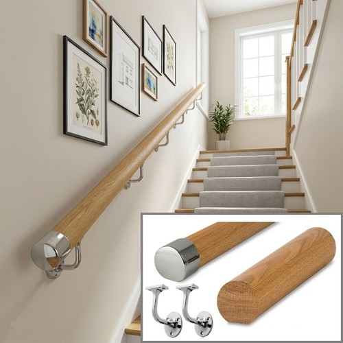 Wall mop stick oak chrome - mop-stick,