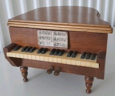 Vintage Wooden Baby Grand Piano Hinged MCM, including Coasters. 