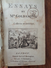 1775 ESSAYS BY MR GOLDSMITH