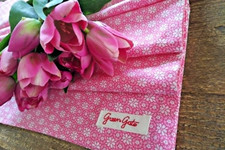 Absolutely Beautiful!  Green Gate Tablecloth 'Very Vibrant Pink & White'