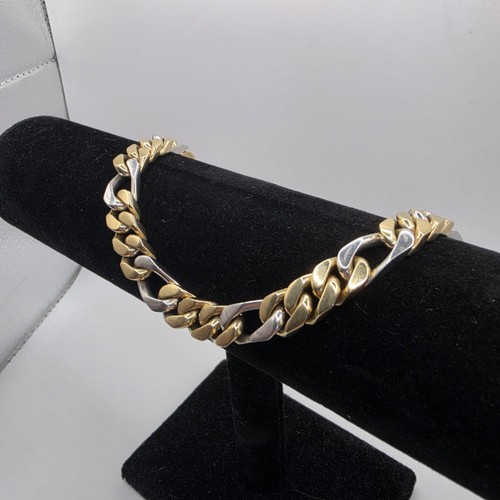 Solid 9ct two tone - tone, curb