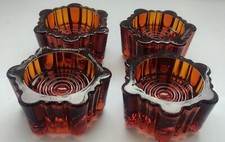 4 X VICTORIAN AMBER GLASS