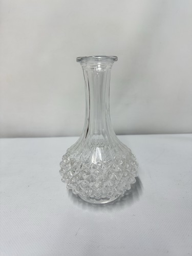 Vintage clear cut glass bud - vintage,