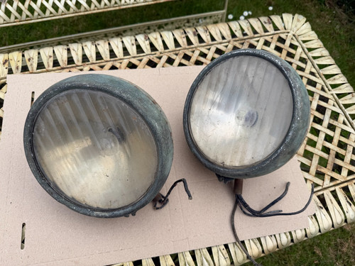 Lucas vintage car headlamps - car,