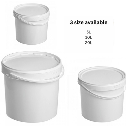20l white plastic bucket - white,