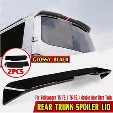 For Vw Transporter T5 T5.1 T6 T6.1 Rear Twin Barn Door Roof Spoiler Gloss Black