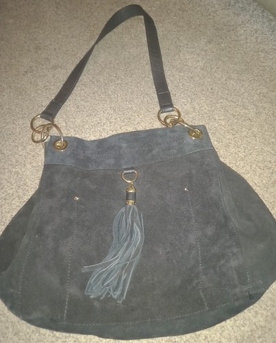 River island black suede - suede, bag