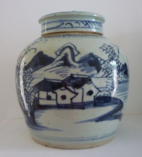Antique chinese blue white - blue, &