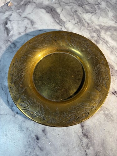 Vintage engraved etched brass - vintage,