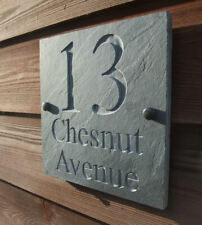 New Deep Engraved Slate House Door Sign Plaque Any Name Number Many Sizes