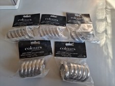 5x 6 Packs of COLOURS B&Q Satin Nickel Effect Curtain Rings 35mm Diameter Pole