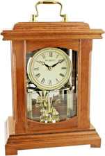 Mantel Clock Classic Wooden Anniversary Lantern Rotating Pendulum & Handle W2006