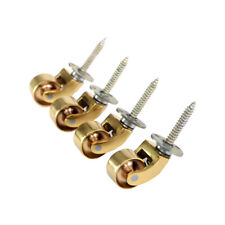4x Solid Polished Brass Castors 1" (25mm) screw plate furniture castor