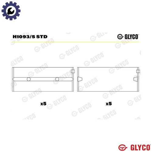 Crankshaft bearing h1093 std - crankshaft,