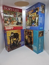 Ivory Cats Lesley Anne Ivory Lot 4 New Sealed 2×1000 & 2×300 Piece Puzzles. A10