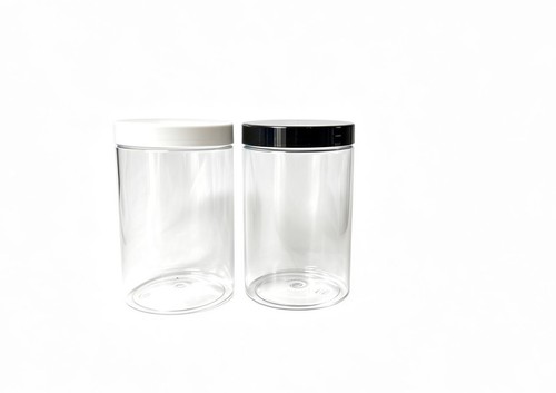 Plastic storage jars pots - plastic,
