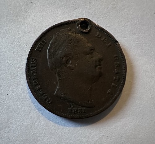 William 1831 farthing holed - 1831,