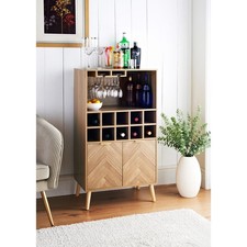 New Drinks Cabinet Modern Display Drinks Cabinet Unit Sideboard Chevron Design