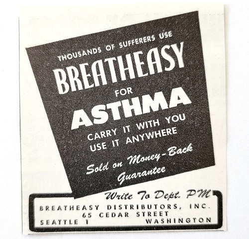1947 breatheasy asthma inhaler - breatheasy,