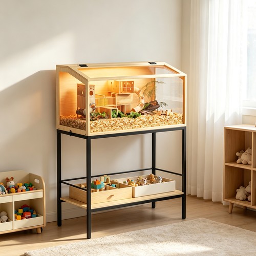 Large wooden hamster cage with - large,