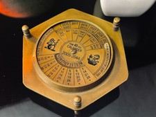 New Antique Brass Paper Weight Compass with 40-Year Calendar -antique Desk Decor